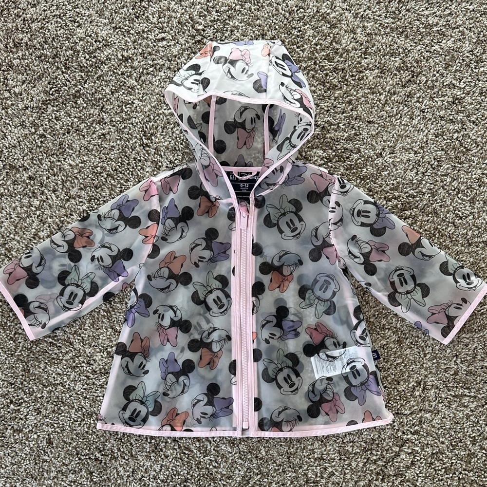 Baby Gap Disney Minnie Mouse Raincoat with pink trim